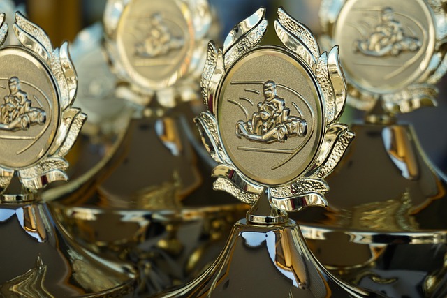 Shiny new car receiving an award, symbolizing industry recognition